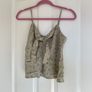 floral tie top tank top